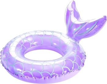 Nafukovací plavecký kruh HeySplash, 1 ks krúžok na plávanie v tvare morskej panny na pláž pri bazéne,