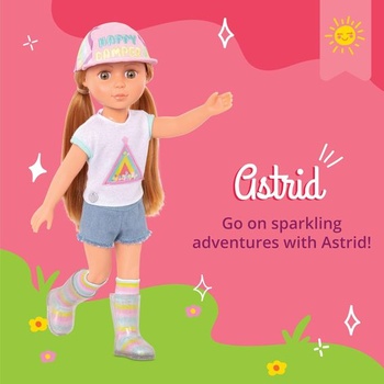 Glitter Girls Doll Astrid – Pohyblivá 36 cm panenka s oblečením pro panenky, doplňky a dlouhými