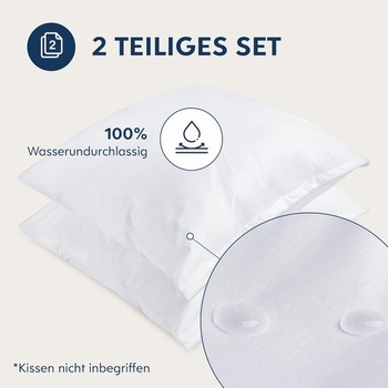 Dreamzie obliečka na vankúš 60x60 cm - sada 2 ks - obliečka na vankúš vodeodolná a Oeko-TEX -