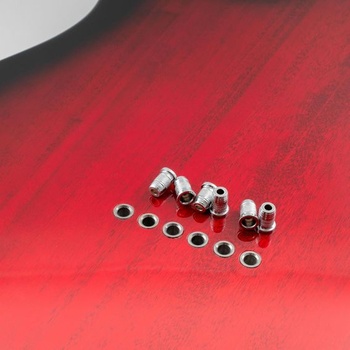 Musiclily Pre 11mm oceľové horné objímky Objímky strún pre elektrickú gitaru Strat Telecaster