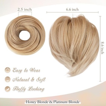 BARSDAR Hair Drdol predlžovací cop, syntetický Krátky rovný cop predlžovania vlasov Gumička pre