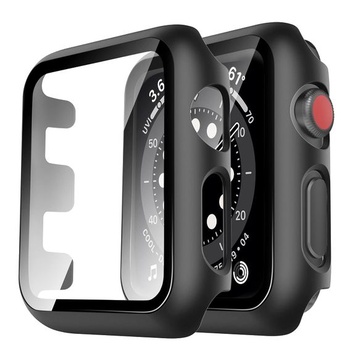 Balení 2 pouzder TAURI s ochranným tvrzeným sklem Navrženo pro Apple Watch 42mm Series 3 2 1 360°