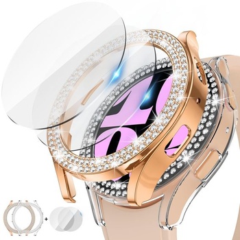 [2+2 kusy] Pouzdro Kamita Diamond kompatibilní s Samsung Galaxy Watch 6 40 mm, 2 kamínkové tvrdé
