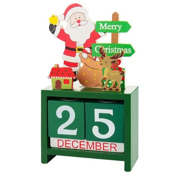 Linkidea Vánoční adventní kalendář, vánoční odpočítávací kalendář bloky Dřevěný stolní stolní
