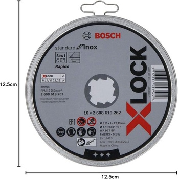 Príslušenstvo Bosch Rezný kotúč s plochým povrchom – 10 kusov Standard pre Inox (pre nerezovú)