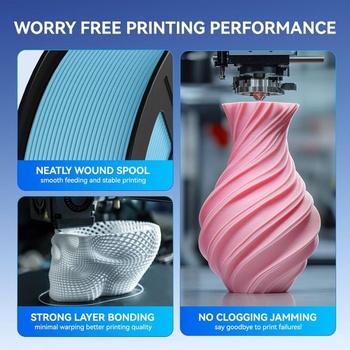 JAYO Matný PLA filament 1,75 mm, 3D tiskový filament PLA matný 1,1 kg, úhledně navinutý filament,
