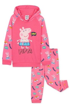 Dívčí tepláková souprava Peppa Pig s kapucí a teplákovými kalhotami (2-3 roky, růžová)