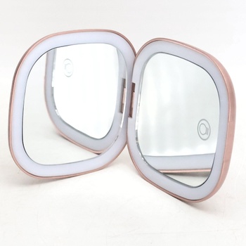 Kozmetické LED mini zrkadlo Wobsion ružové