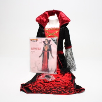 Strašidelné výtvory Kostým Royal Vampire pre dievčatá Deluxe Set Halloween gotický Viktoriánska