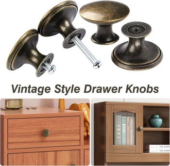 TsunNee 24ks Vintage knoflíky na skříňky, elegantní knoflíky na zásuvky, starožitné bronzové