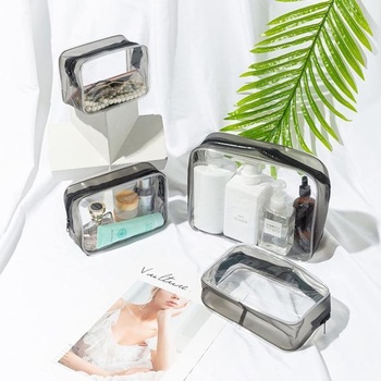KEYRI 4 kusy toaletné tašky, priehľadná vodotesná kozmetická taška, puzdro na lietadlo, make-up