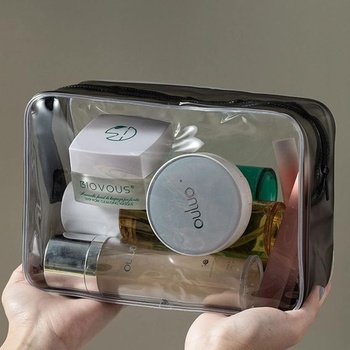 KEYRI 4 kusy toaletné tašky, priehľadná vodotesná kozmetická taška, puzdro na lietadlo, make-up