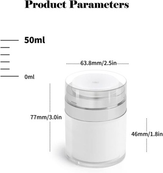 HOTUT Airless dávkovač pumpičky, 1 kus 50 ml krémová pumpička, doplňovacia vákuová kozmetická