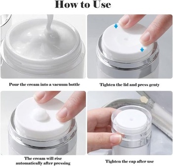 HOTUT Airless dávkovač pumpičky, 1 kus 50 ml krémová pumpička, doplňovacia vákuová kozmetická