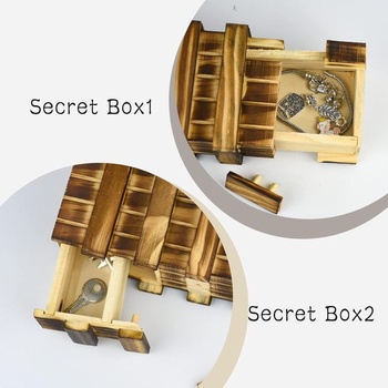 Coriver Magic Dárková krabička, Dárkové balení Puzzle Box Puzzle Box se 2 tajnými přihrádkami,
