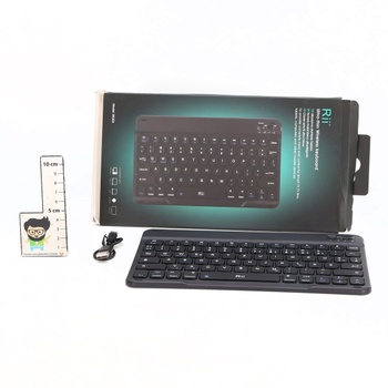 Bluetooth klávesnica Rii pre tablety, prenosná tenká klávesnica s nožnicovým mechanizmom, dobíjacia,