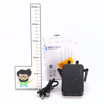 WiFi extender, 1200 Mbps, 5G a 2.4G Ultraxtender dvoupásmový WiFi repeater s LAN připojením, WPS,