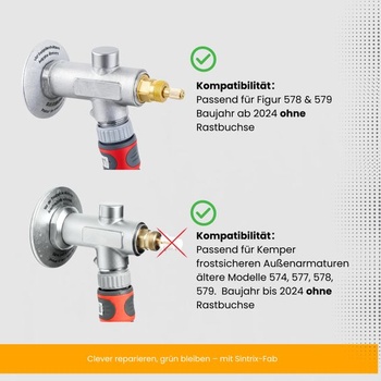 Náhradný kľúč Sintrix Fab – kompatibilný s vonkajšími kohútikmi Kemper Frosti a Frosti Plus – pasuje