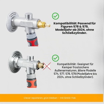 Náhradný kľúč Sintrix Fab – kompatibilný s vonkajšími kohútikmi Kemper Frosti a Frosti Plus – pasuje