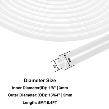 PVC hadice 3mm x 5mm, délka 5m, průhledná vinylová hadice, flexibilní plastová PVC hadice, vodní