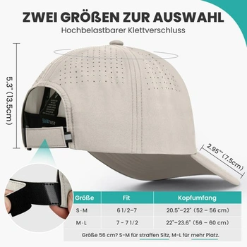 Baseballová čepice AOPREL pro muže a ženy, vodoodpudivá, prodyšná, střední velikost L, světle šedá