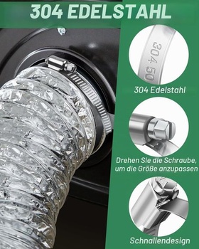 Hadicové svorky JatilEr 50-70 mm, 8 kusov Nastaviteľné hadicové svorky 8 ks 50-70 mm