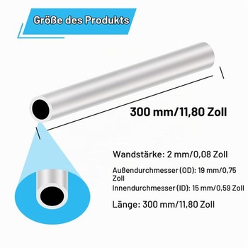Kulatá hliníková trubka 6063 19 mm x 15 mm, tloušťka stěny 2,0 mm, délka 300 mm, LAVMHAB kulaté