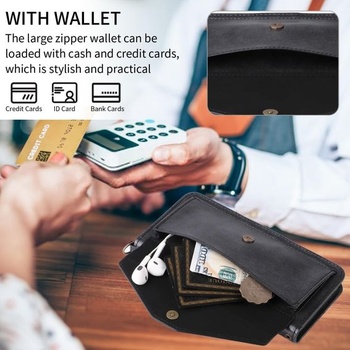 Puzdro z umelej kože crossbody pre Oukitel C65 Pro/Oukitel C65, peňaženka s vonkajším vreckom, módne