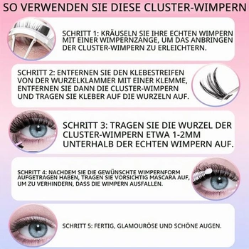 Wimpern Cluster 640 ks, súprava predlžovania rias 60D+80D+100D+120D 60-80-100-120D