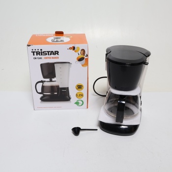 Kávovar Tristar s objemem 1,25 l – pro 10–12 šálků, vhodný i pro kempování, CM-1245, černý