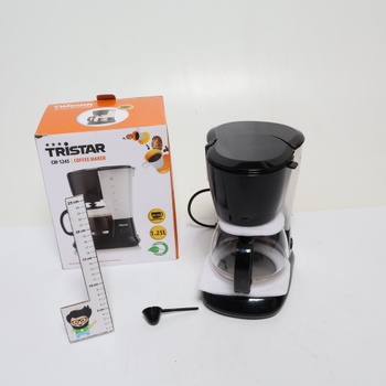 Kávovar Tristar s objemem 1,25 l – pro 10–12 šálků, vhodný i pro kempování, CM-1245, černý