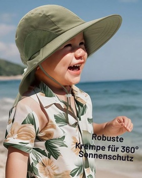 FURTALK Dětská sluneční čepice pro batolata s klopou na krku, UPF 50+ UV ochrana, široká pevná