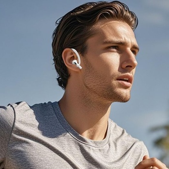 1 pár ušních háčků s ochranou proti ztrátě pro Bluetooth sluchátka, vhodné pro AirPods, Apple