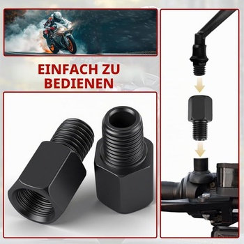 2 adaptéry zrkadiel, M8 na M10 ľavý závit/pravý závit M8 LH na M10 RH