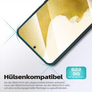 3 kusy ochranného skla z tvrdeného skla pre Samsung Galaxy S22 5G, priehľadné, S22 6,1 palca