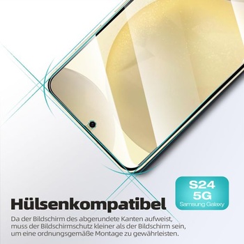 3 kusy ochranného skla z tvrdeného skla pre Samsung Galaxy S24 5G, priehľadné, 6,2 palca