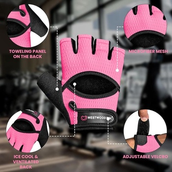 Fitness rukavice WESTWOOD FOX pro muže a ženy, ventilované rukavice na vzpírání, fitness,
