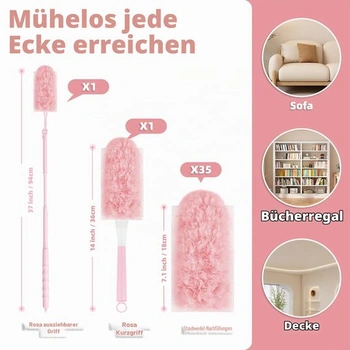 37dílná sada náhradních náplní do prachovky Swiffer, jednorázové magnetické prachovky s 360° úhlem,