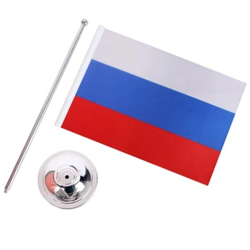 AZ FLAG Stolní vlajka Rusko 22x15 cm Ruský saténový kovový podstavec