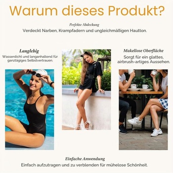 Vodeodolný make-up na nohy a telo, dlhotrvajúca podkladová báza na zdokonalenie pleti, neprenosný