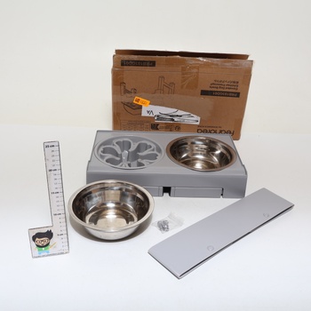 Feandrea Elevated Dog Bowl, miska na kŕmenie so stojanom, výškovo nastaviteľná a sklopná kŕmna