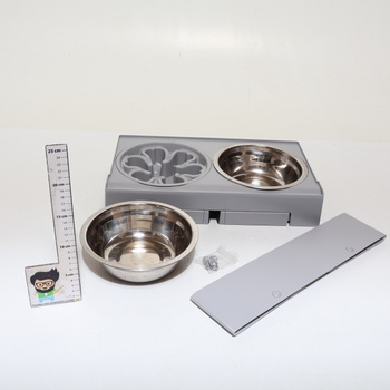 Feandrea Elevated Dog Bowl, miska na kŕmenie so stojanom, výškovo nastaviteľná a sklopná kŕmna