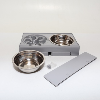 Feandrea Elevated Dog Bowl, miska na kŕmenie so stojanom, výškovo nastaviteľná a sklopná kŕmna