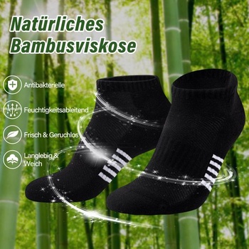 Bambusové ponožky do tenisek pro ženy, 6/12 párů, prodyšné polstrované sportovní ponožky, běžecké