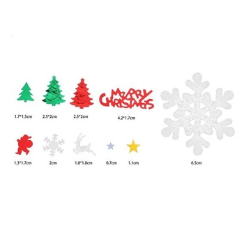 Vianočné konfety, fóliové konfety, snehové vločky, pentagram, Santa Claus, sob, vianočný stromček,