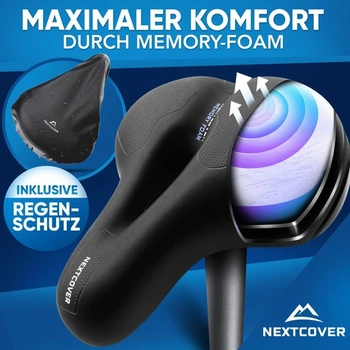 NEXTCOVER® NOVÉ cyklistické sedlo pro ženy a muže s prohlubní [Airflow] pro maximální pohodlí při