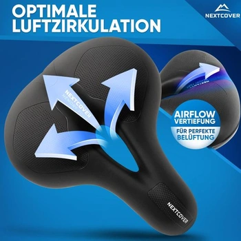 NEXTCOVER® NOVÉ cyklistické sedlo pro ženy a muže s prohlubní [Airflow] pro maximální pohodlí při