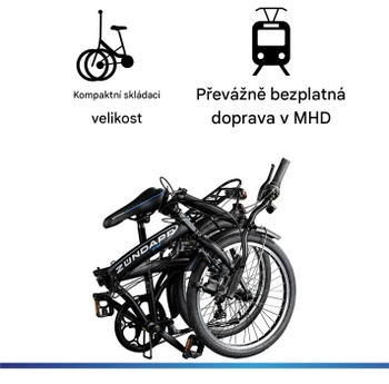 Skladací bicykel ZF20 Speed, 20 palcov, nosnosť 120 kg, čierne - A
