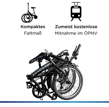 Skladací bicykel ZF20 Speed, 20 palcov, nosnosť 120 kg, čierne - A