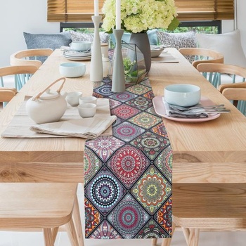 Artoid Módne boho vintage geometrický marocký mandala behúň na stôl, kuchynský jedálenský stôl